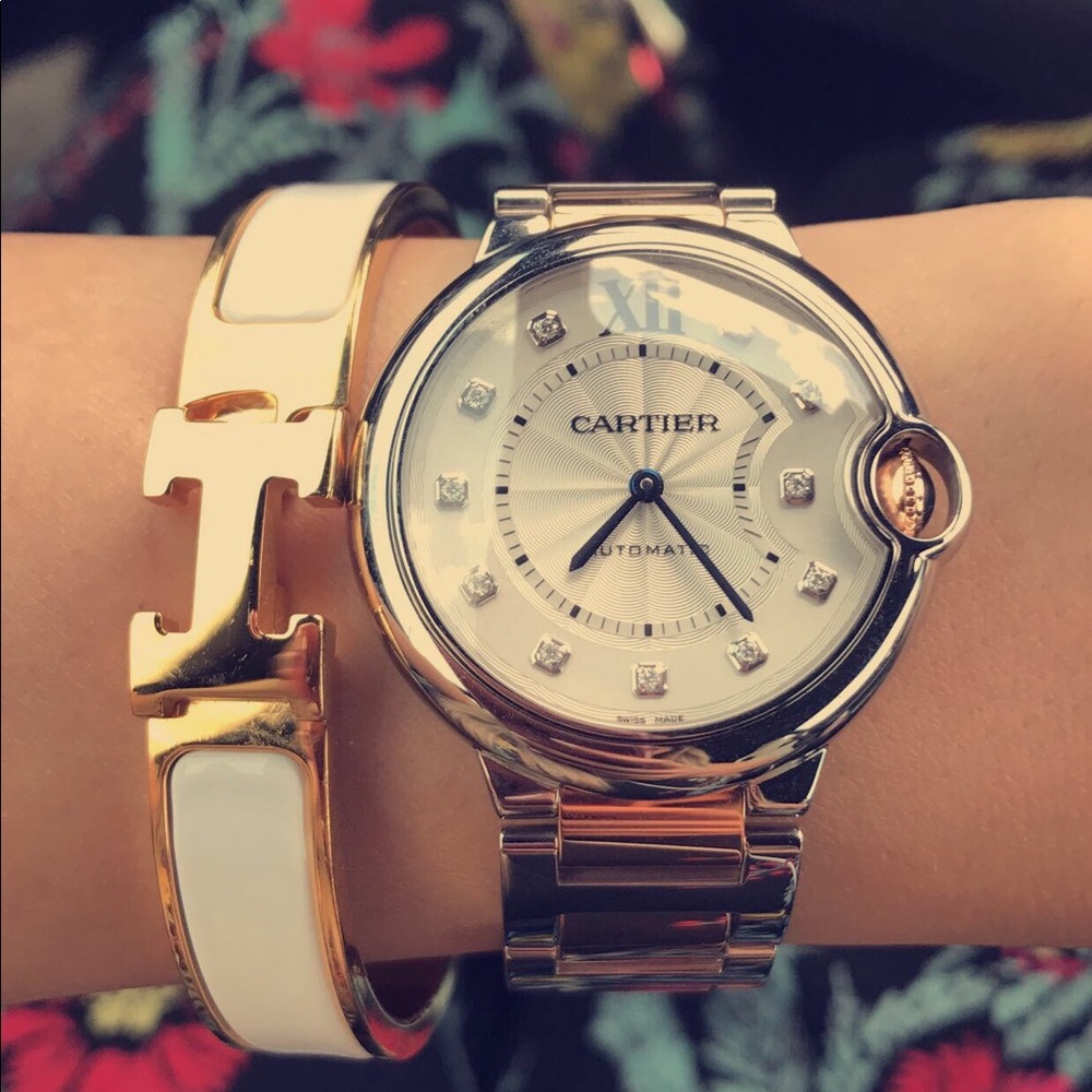 Cartier 2 tone Watch with Diamonds